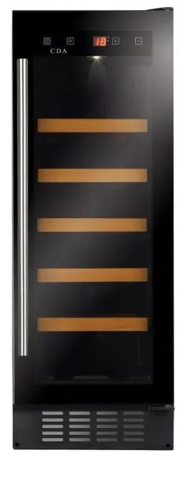 Cda Black/Bordeaux Fwc304bl 30Cm Freestanding Undercounter Slimline Wine Cooler