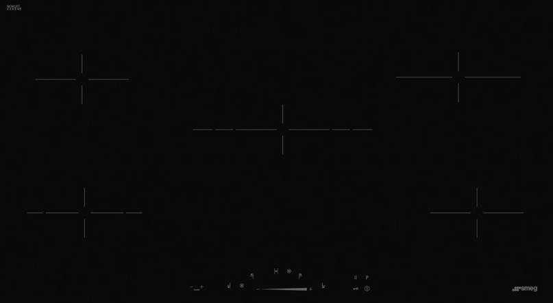 Smeg Black Se495etd 90Cm Ceramic Hob