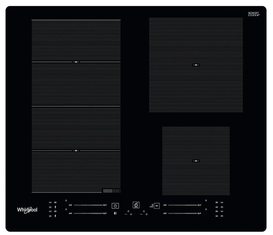 Whirlpool Black Wfs0160ne 60Cm 4 Zone Flex Induction Hob In