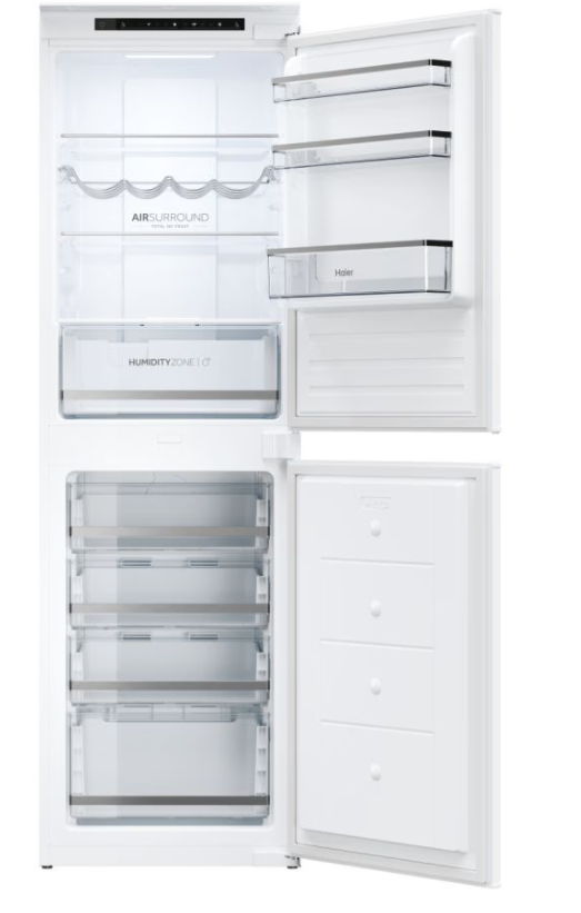 Haier White Hb50t618fmk Integrated 50/50 Frost Free Fridge Freezer With Sliding Door Fixing Kit - E Rated
