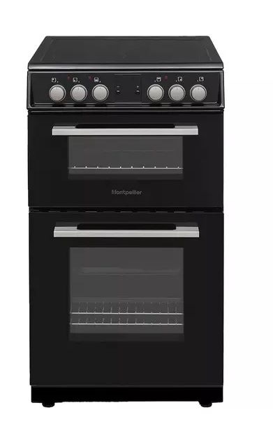 Montpellier Black Mdoc50fk 50Cm Double Ceramic Cooker In