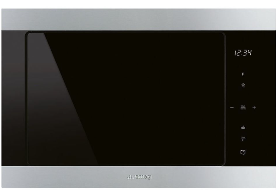 Smeg Black 25 L Built-In Microwave With Grill In Stainless Steel Fmi325x