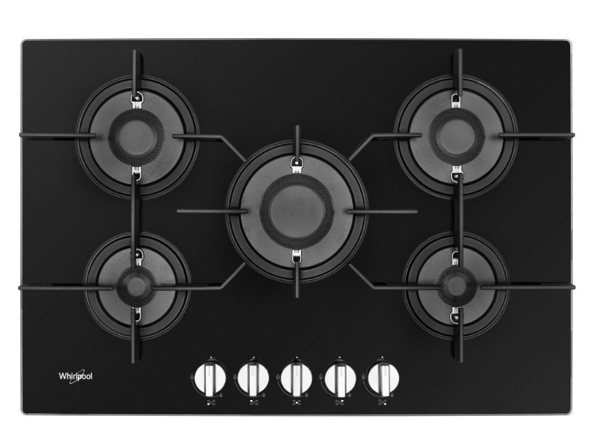 Whirlpool Black Pow75d2/Nb Gas On Glass 75Cm Hob