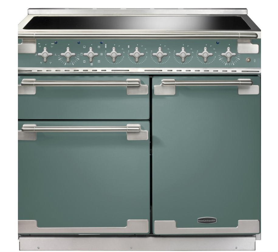 Rangemaster Green Els100eimg Elise 100Cm Induction Range Cooker In Mineral And Chrome