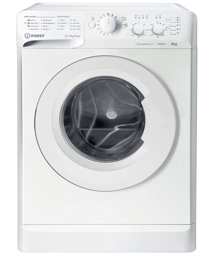 Indesit White Mtwc81495wuk Freestanding 8Kg 1400Rpm Washing Machine In