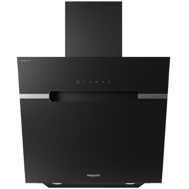 Hotpoint Black Phvs61fltdpk 60Cm Chimney Cooker Hood, A Rated