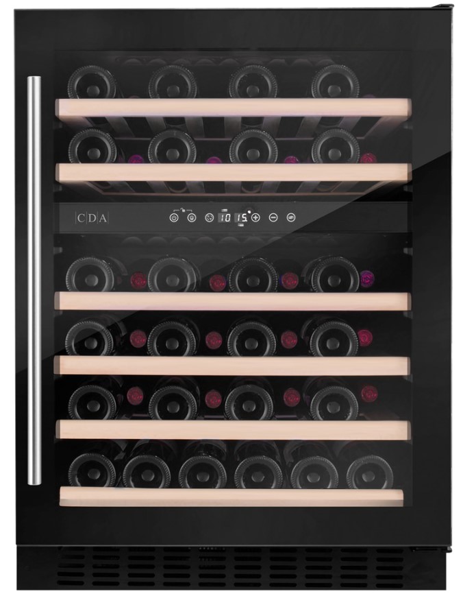 Cda Black/Light Cfwc604bl 60Cm Freestanding/Under Counter Wine Cooler