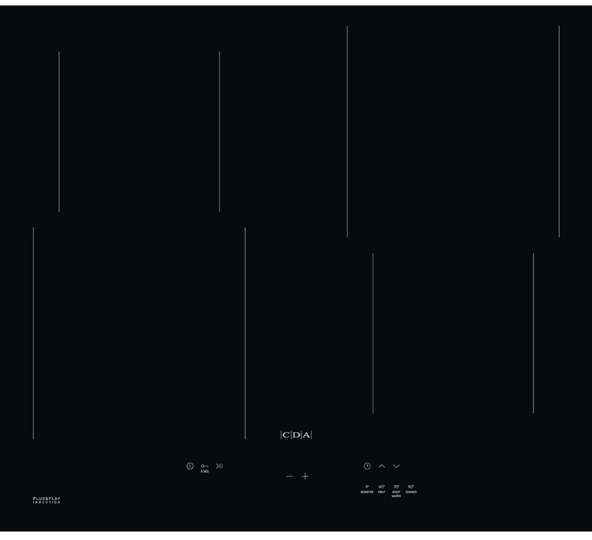 Cda Black Hn6013fr 60Cm 4 Zone Plug And Play Induction Hob