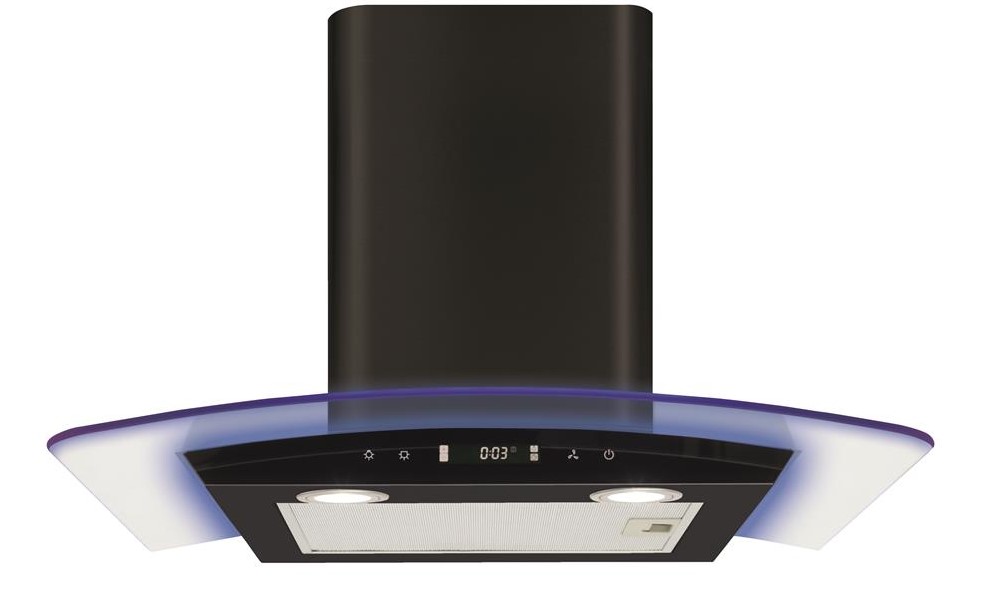 Cda Ekp60bl 60 Cm Curved Glass Cooker Hood With Led Edge Lighting – Black – Energy Class D - Image 7