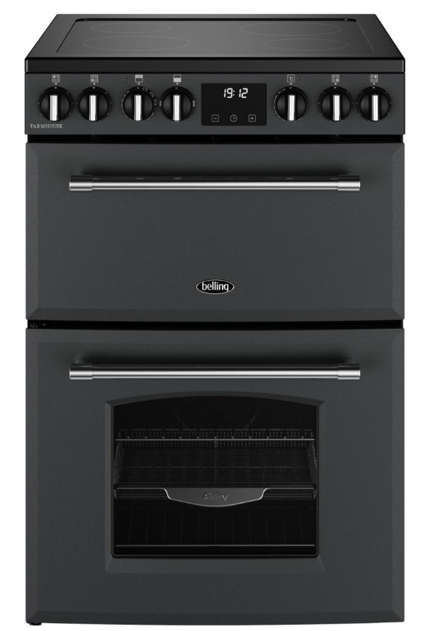 Belling Anthracite 444411809 60Cm Wide Farmhouse Double Oven Cooker In Ceramic Hob