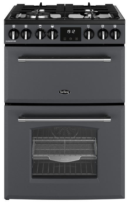 Belling Grey Mra Farmhouse 60 Dual Fuel Cooker With Double Oven, A Rated