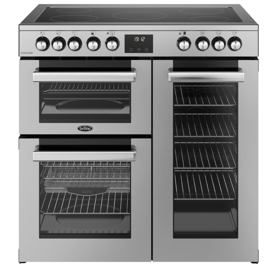 Belling 444411792 Cookcentre 90E Cookcentre 90Cm Ceramic Range Cooker In Stainless Steel