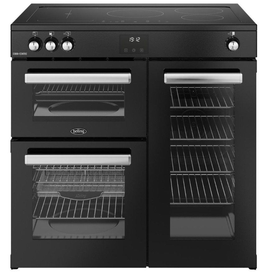 Belling Black 444411795 Cookcentre 90Ei Blk Cookcentre 90Cm Induction Range Cooker In