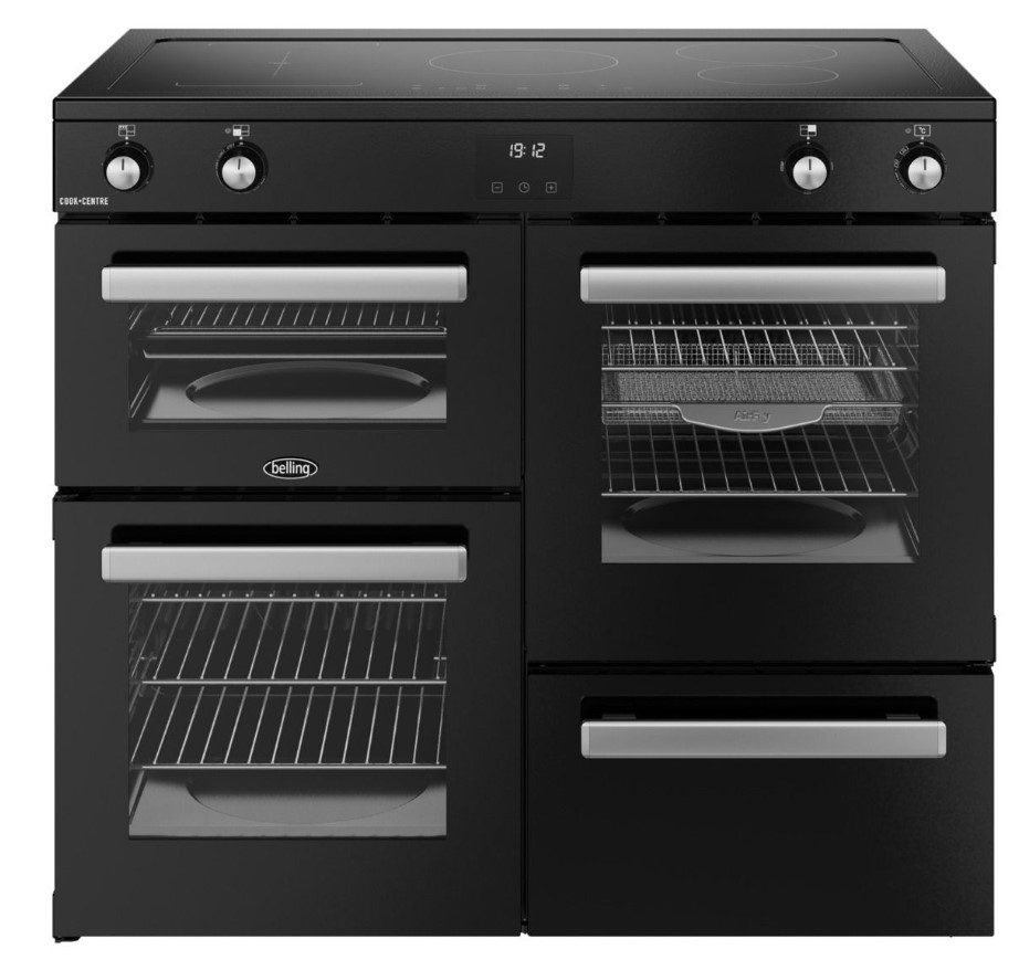 Belling Black Cookcentre 100Ei Blk Cookcentre 100Cm Induction Range Cooker In