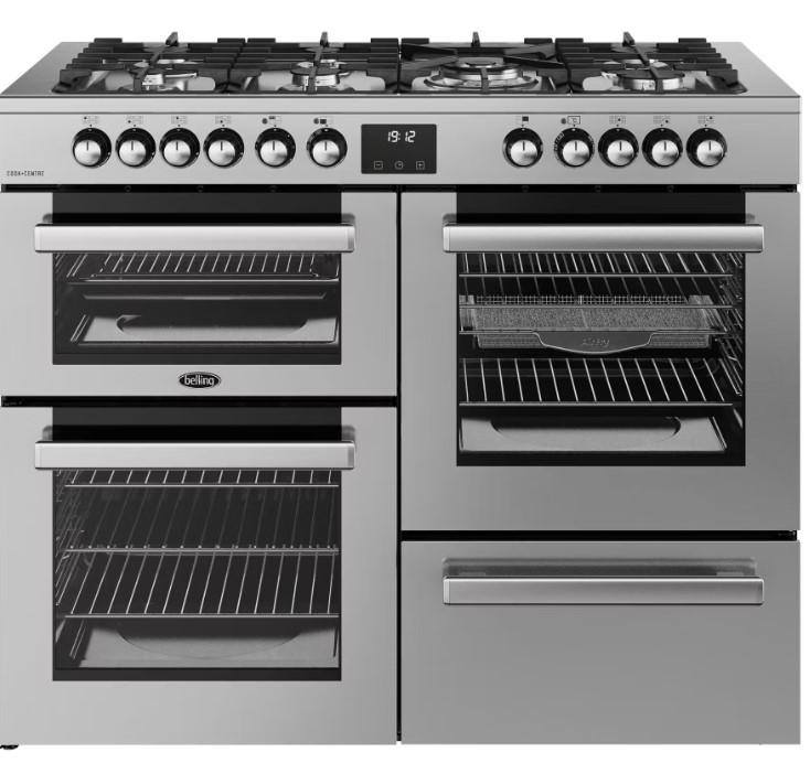 Belling 444411806 110Cm Wide Cookcentre Dual Fuel Range Cooker In Stainless Steel