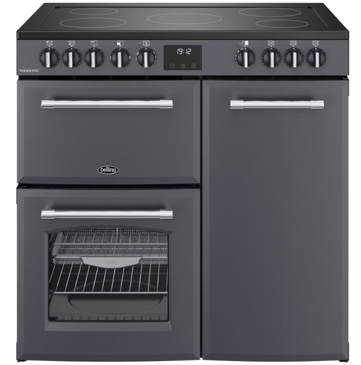 Belling Anthracite 444411816 90Cm Wide Farmhouse Ceramic Range Cooker In