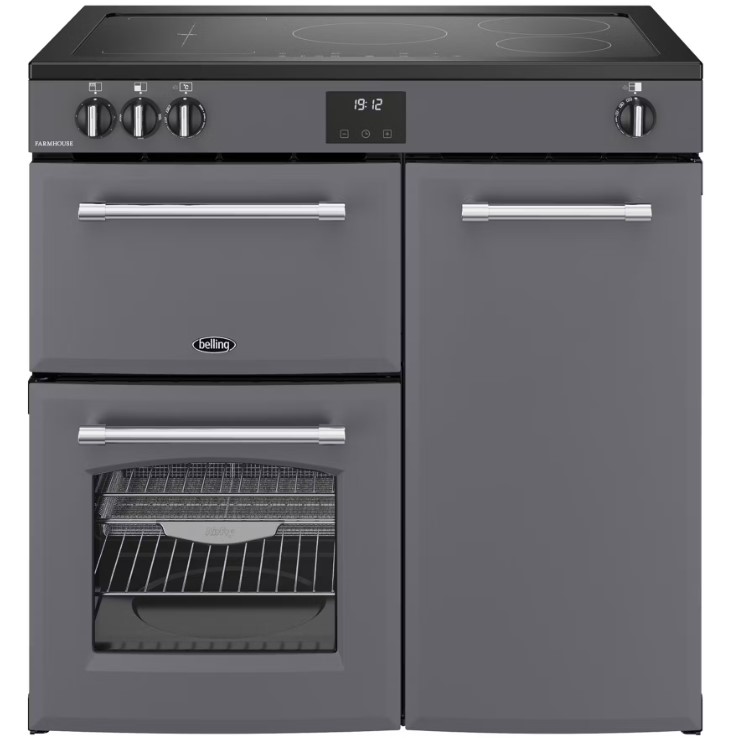 Belling Anthracite 444411822 90Cm Wide Farmhouse Induction Range Cooker In
