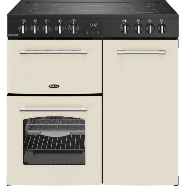 Belling Cream 444411818 90Cm Wide Farmhouse Ceramic Range Cooker In