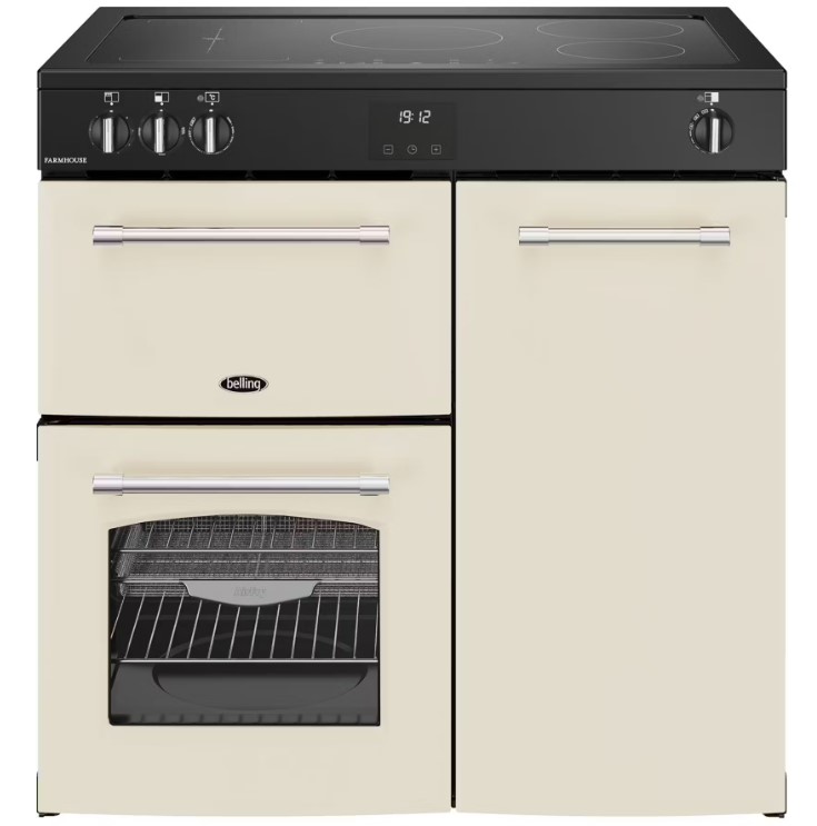 Belling Cream 444411824 90Cm Wide Farmhouse Induction Range Cooker In