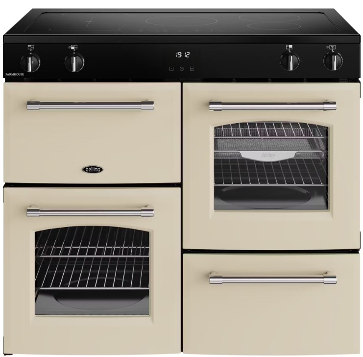Belling Electric Range Cooker - 100cm - Cream - 5 Zone Induction Hob - 2 Ovens - Image 4