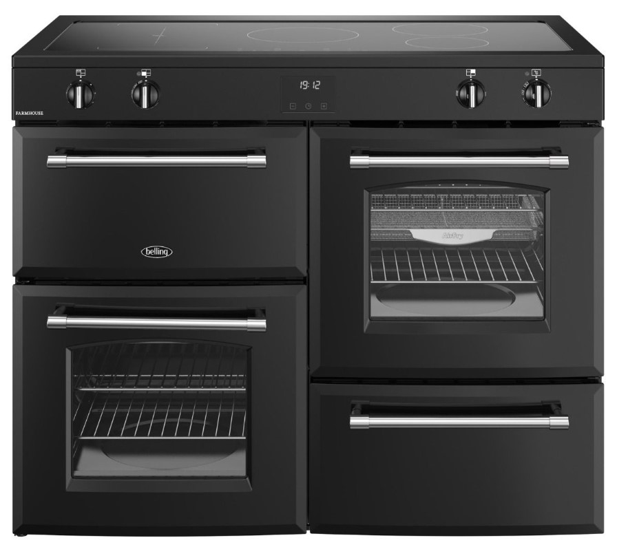 Belling Black Farmhouse 110Ei Blk Farmhouse 110Cm Induction Range Cooker In