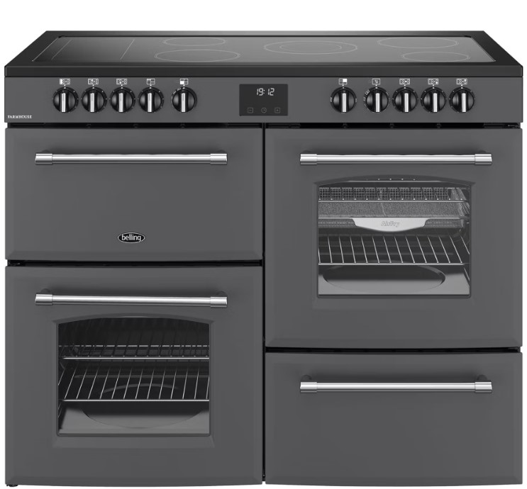 Belling Anthracite 444411834 110Cm Wide Farmhouse Ceramic Range Cooker In