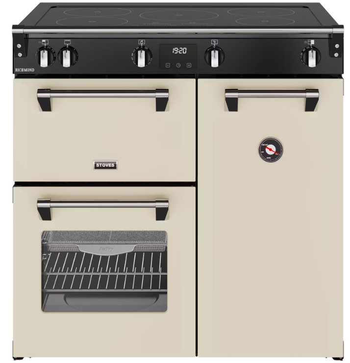 Stoves Richmond 90Ei TCH Cream Electric Range Cooker - 90cm Induction Hob - 3 Ovens - Image 2