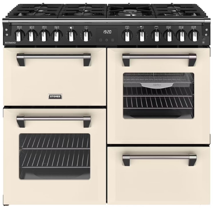 Stoves Cream 444411857 100Cm Wide Richmond Dual Fuel Range Cooker In