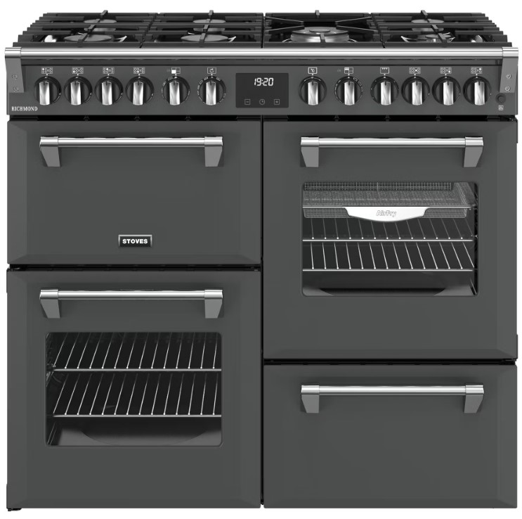 Stoves Anthracite 444411855 100Cm Wide Richmond Dual Fuel Range Cooker In