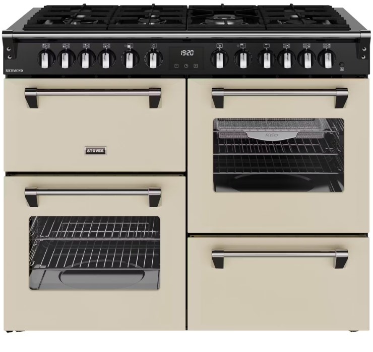 Stoves Cream 444411863 110Cm Wide Richmond Dual Fuel Range Cooker In