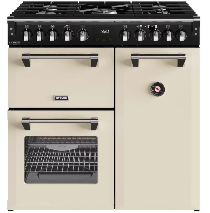 Stoves Richmond Deluxe 90Cm Dual Fuel Range Cooker - Cream - A/A/A Rated With Equiflow Technology - Image 2