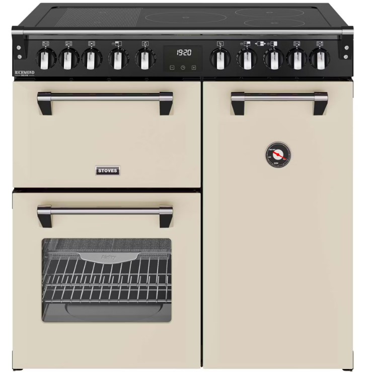 Stoves Cream 444411870 90Cm Wide Richmond Deluxe Induction Range Cooker In