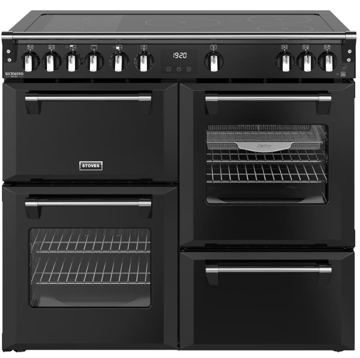 Stoves Black 444411873 100Cm Wide Richmond Deluxe Induction Range Cooker In