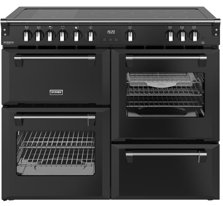 Stoves Black 444411878 110Cm Wide Richmond Deluxe Induction Range Cooker In