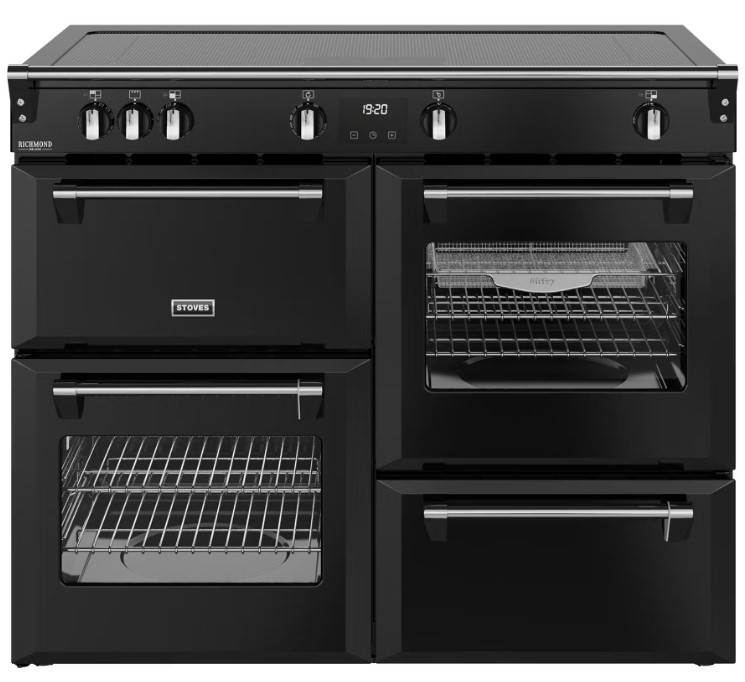 Stoves Black 444411880 110Cm Wide Richmond Deluxe Induction Range Cooker In