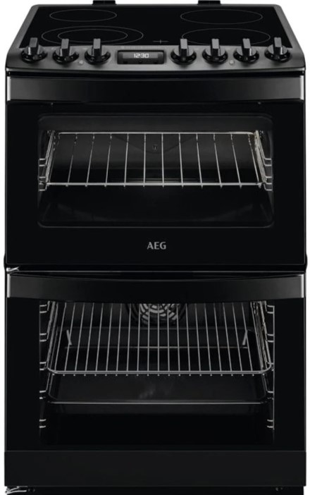 AEG CCB6741MCB 6000 SteamBake Ceramic Electric Cooker 60cm Wide Double Oven 73L Main Oven Matt Black - Image 2