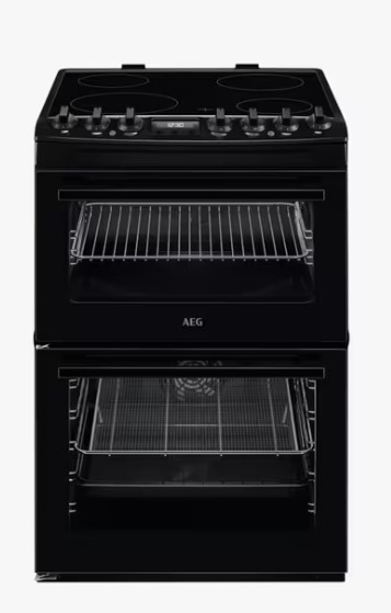 Aeg Black Ccx6740acb Freestanding Ceramic Hob Electric Cooker,