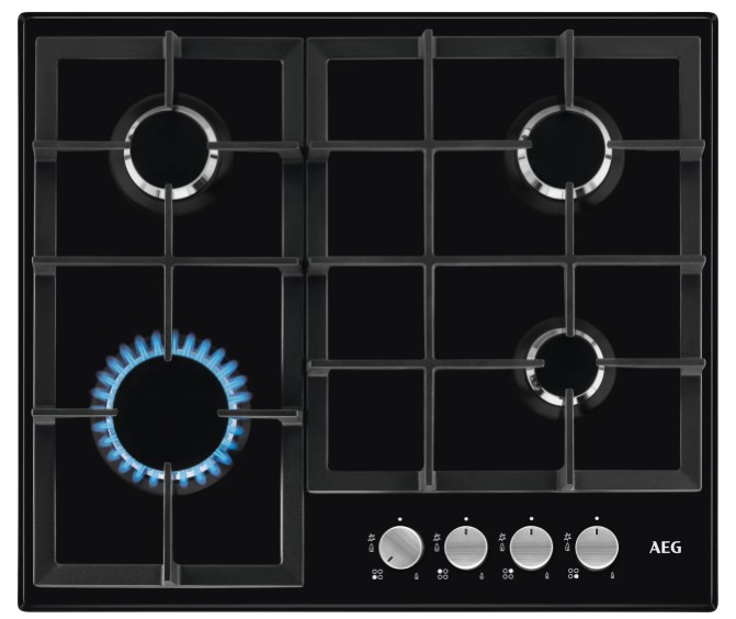 Aeg HGX64200SB 60cm wide 4 burner gas hob with triple crown burner - Image 8