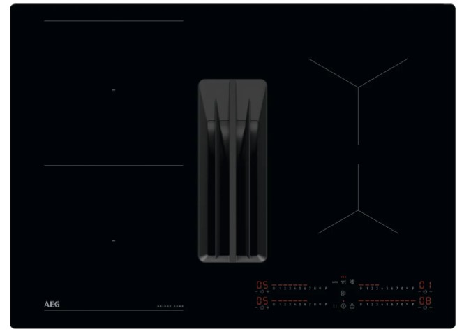 Aeg Black Tch74b01cb Venting Induction Hob - For Ducted/Recirculating Ventilation