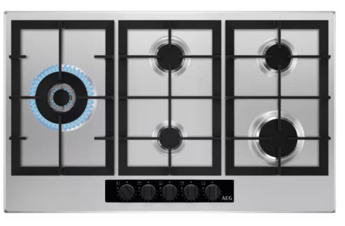 AEG HGB95522YM 90cm 5 Burner Gas Hob - Stainless Steel - Image 6