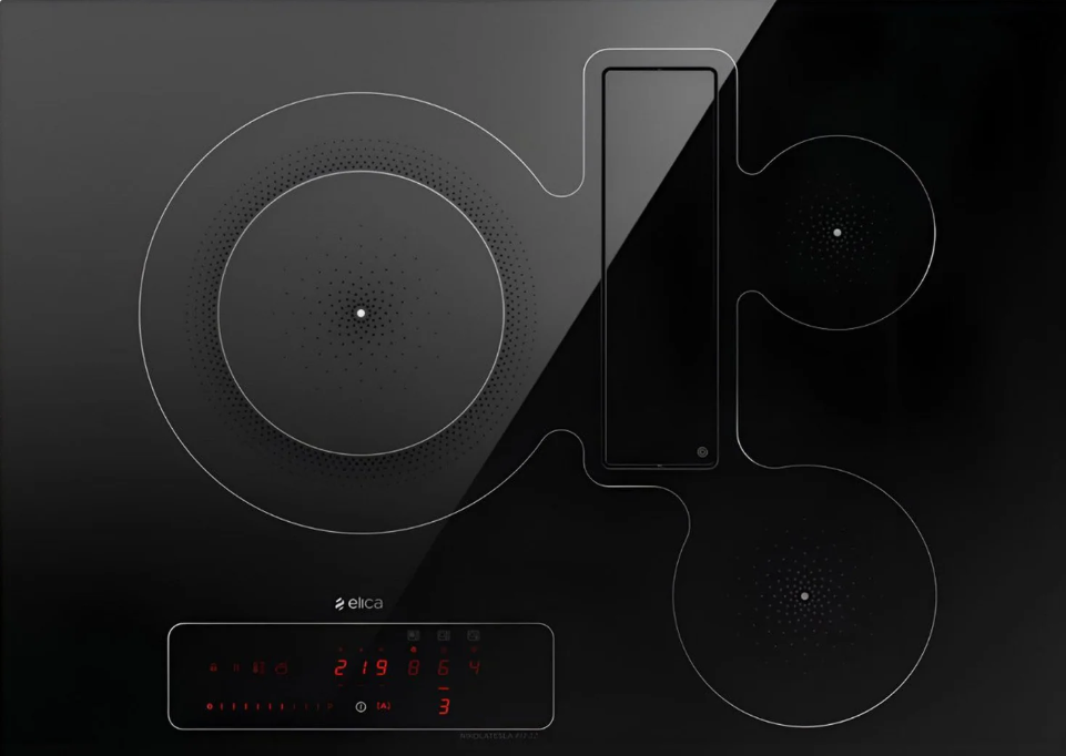 Elica Black Nikolatesla Nt-Fit-A3z-70 70Cm Wide Venting Hob - A Rated