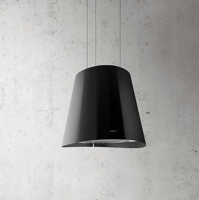 Elica Black Juno 50Cm Wide Ceiling Mounted Hood - A Rated