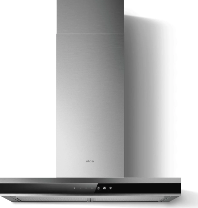 Elica Black Adele-At-Bss-90 90Cm Wide Chimney Hood - Stainless Steel / Glass - A Rated