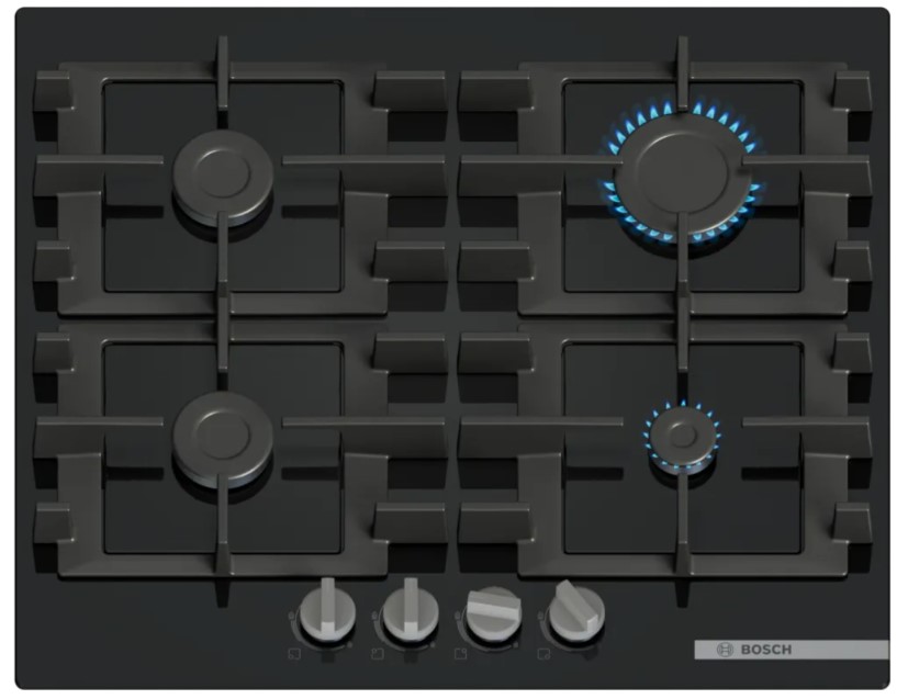 Bosch Black Series 4 Gas Hob 60 Cm Tempered Glass,