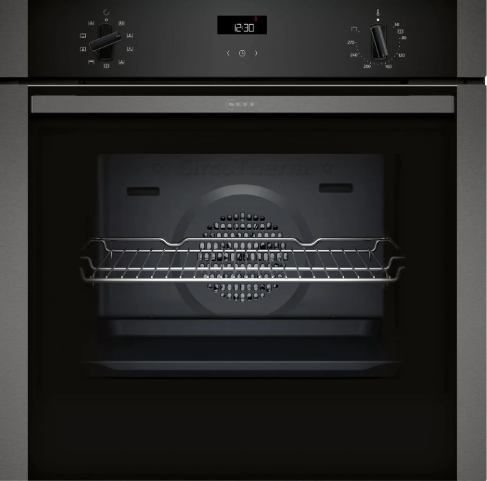 Neff Black N50 B1ace4ag3b 71L Built-In Electric Single Oven - / Graphite - A+ Rated