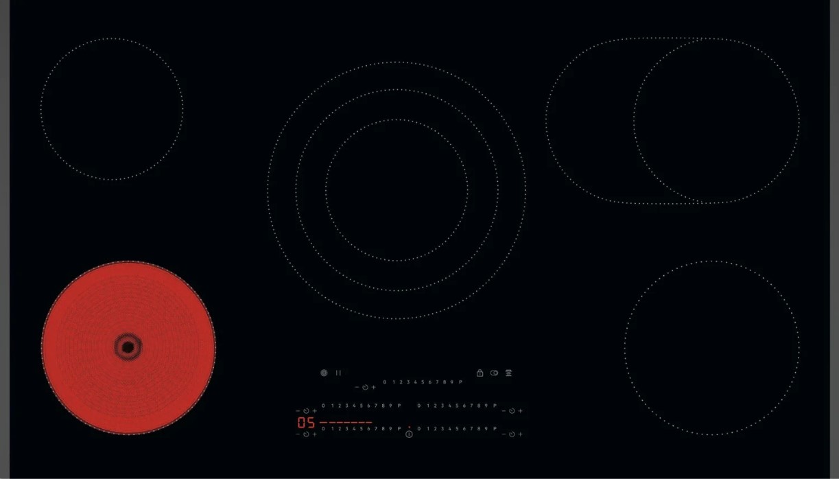 Aeg Black 3000 Series Tp95ra07fb 90Cm Wide 5 Zone Ceramic Hob