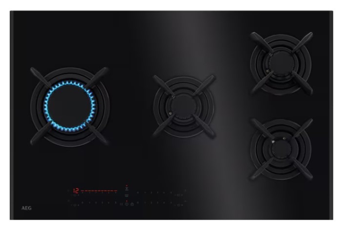 Aeg Black Hvb8453ib 80Cm Burner Gas Hob