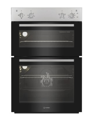 Indesit Silver Dii 10N S Built In Electric Double Oven - A/A Rated