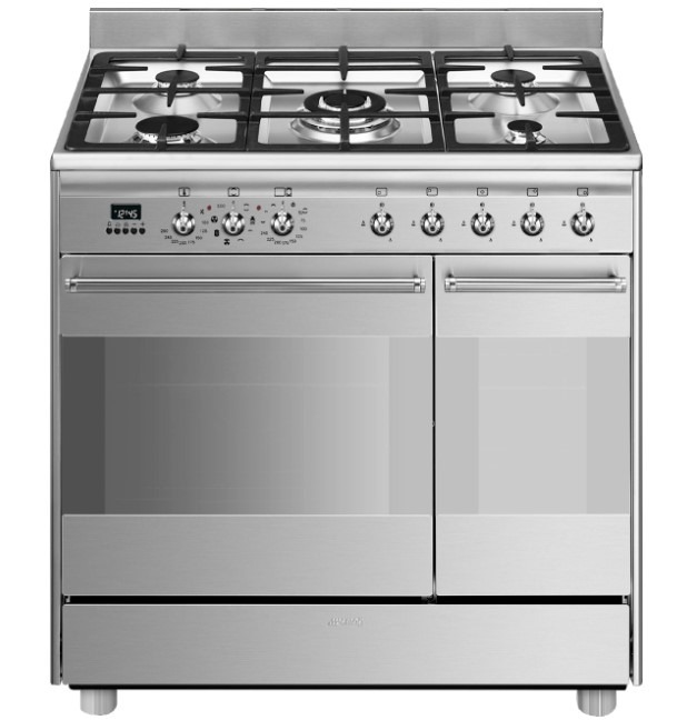 Smeg Scb92mx8 90X60 Cm Concert Classic Dual Fuel Cooker With Gas Hob