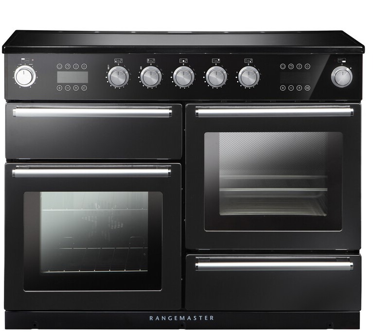 Rangemaster Black Nexus Steam 110 Induction Charcoal With Chrome Trim Nex110soeicb/C